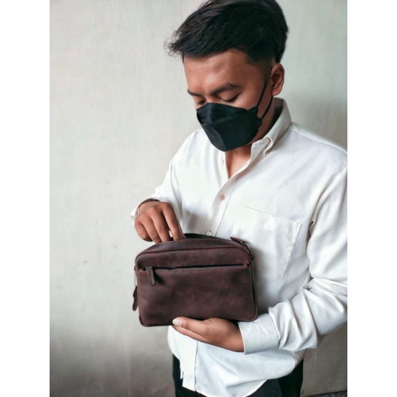 Tas Kulit Billfold Multifungsi Kulit Sapi Asli