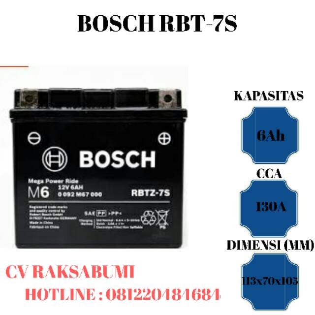 Accu Bosch Rbtz 7s Aki Motor Satria Fu Shopee Indonesia