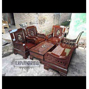 Meja kursi kayu jati kursi tamu ukir minimalis bahan kayu jati meubel Jepara