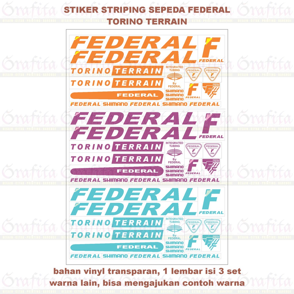 (1lbr = 3set) Stiker Striping Federal Torino Terrain