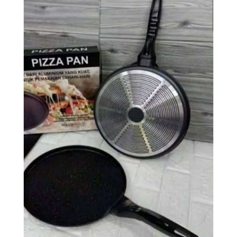 Panci , Teflon , Wajan , BBQ , CREPE PIZZA , Martabak , GRILL PAN MARBLE  , 30CM