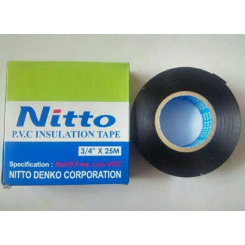 Isolasi Listrik Nitto Hitam / PVC Insulation Tape / Isolasi Kabel / Isolasi murah