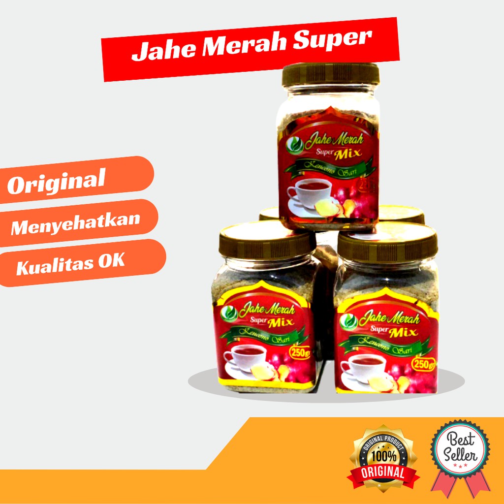 

Jahe Merah Original Bubuk Instan Siap Seduh Cap Super Kencono Sari