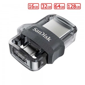 Flashdisk Micro Dual Drive SDDD3 M3.0 16GB Sandisk Original Resmi