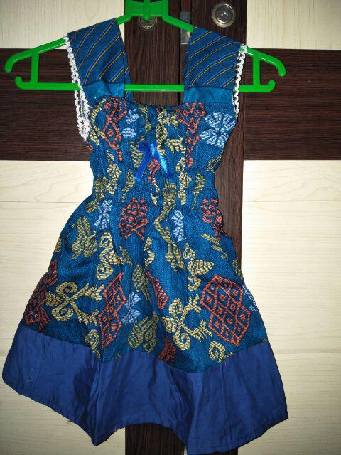 Dress Anak Batik Tanpa Lengan Bahan Katun, Smock Dada, Lucu, Harga Murah, Grosir Batik