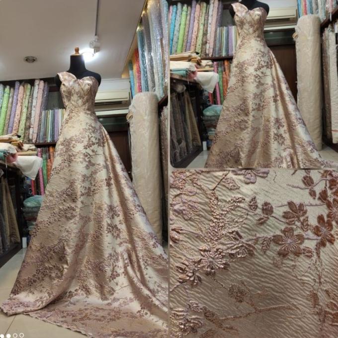 yang dicari] Kain Jacquard Sakura Emboss Dusty Pink