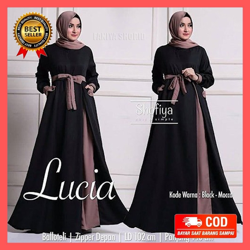 Baju Gamis Drees Stelan Pesta Lengan Panjang Wanita Remaja Dewasa Kekinian Premium Mewah Pakaian Set