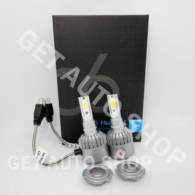 MURAH LAMPU LED MOBIL TURBO C6 - SOCKET HB3 9005 SUPER BRIGHT - PUTIH #3