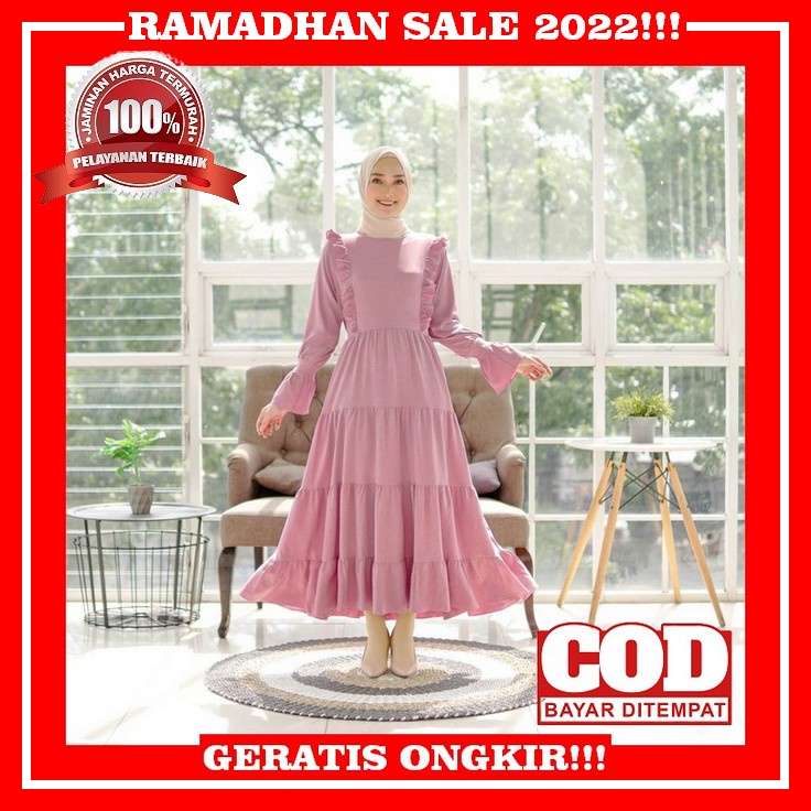 Ab-Gamis Super Cantik Premium Original Brand Taris Busana Gamis Rempel Viscose Mix Lady Zahra Gamis 
