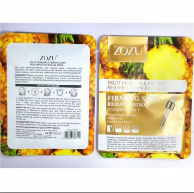 Zozu fruit sheet mask