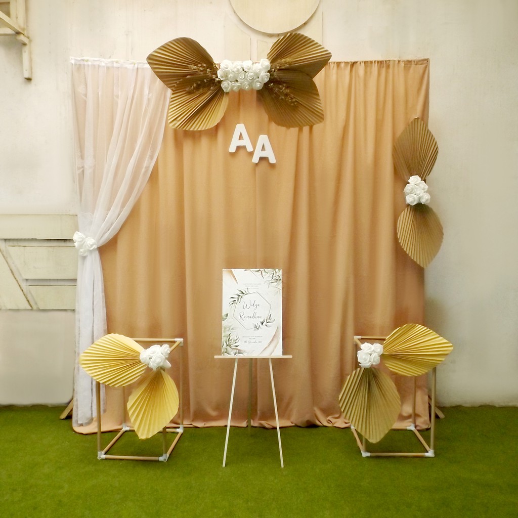 Jual Paket Backdrop Dekorasi Lamaran Tunangan Wedding Pengajian Rustic Shopee Indonesia