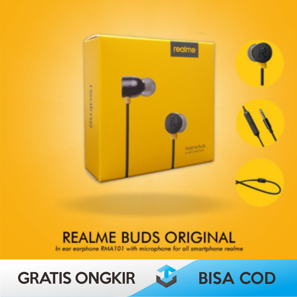 EARPHONE BLUETOOTH REALME RMA101 ORIGINAL WITH MIC - HEADSET WIRELESS REALME RMA101 ORI