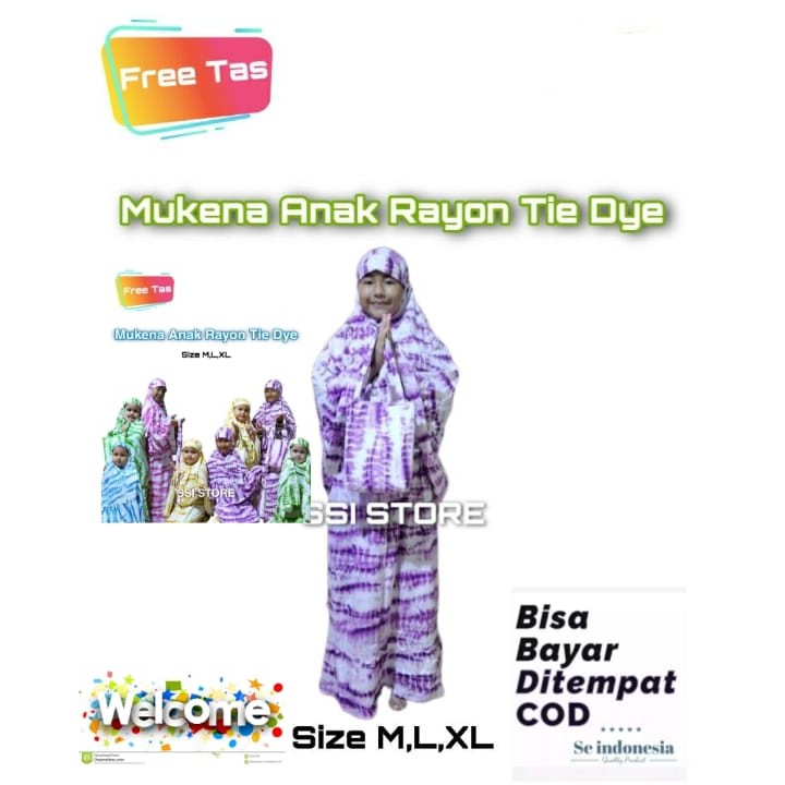 Mukena Bali Anak Motif TIE DYE 1 - 10 Tahun