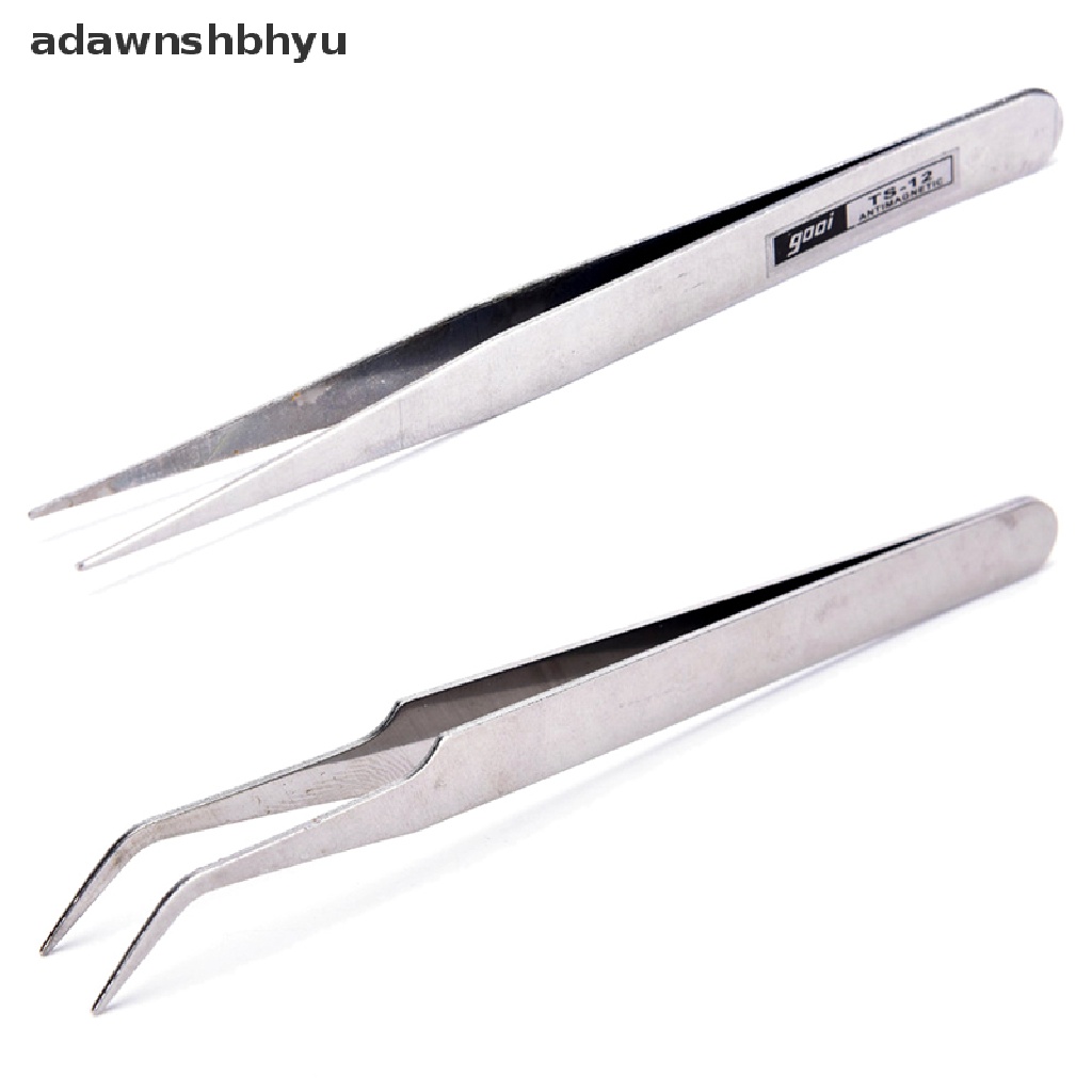 Adawnshbhyu 2x Stainless Steel Eyelash Gems Pick Tools Perlengkapan Nail Art Kosmetik