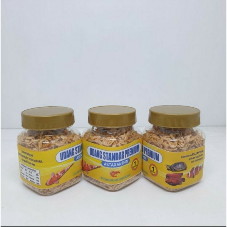 udang kering standar red pigmen pakan ikan hias air tawar, laut, kura