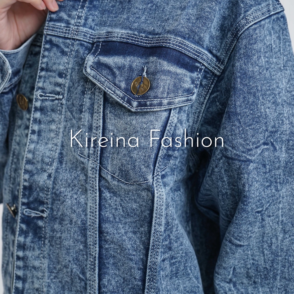 Jaket Jeans Unisex Jaket Denim Tebal Wanita | Kireina Fashion