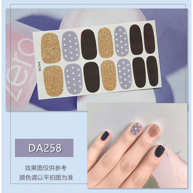 &lt;Jjoygirl&gt;DA Nail Sticker Motif / Sticker Kuku / Stiker Kuku / Nail Stiker Glitter / Stripes Design