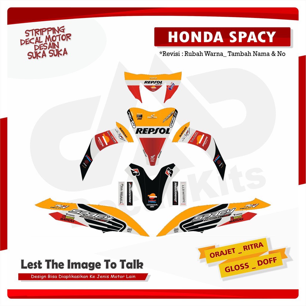 Jual STICKER STRIPING DECAL HONDA SPACY REPSOL | Shopee Indonesia