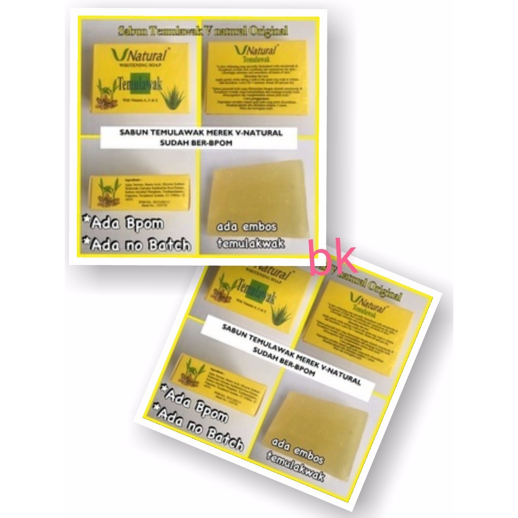 SABUN V BPOM TEMULAWAK V NATURAL WHITENING ORIGINAL BPOM Terlaris