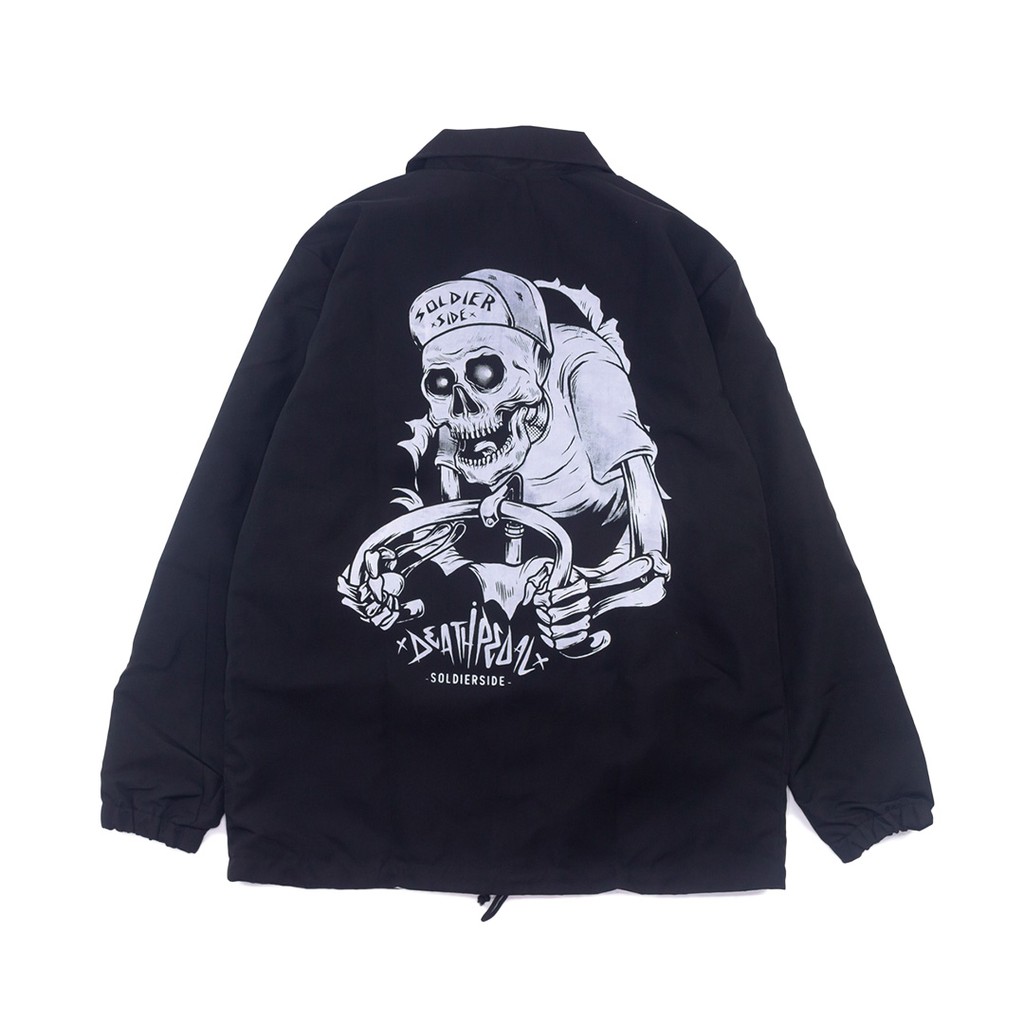 Soldierside Windbreaker / Coach Jacket DEATH PEDAL Hitam WB120