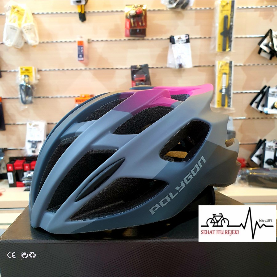 HELM SEPEDA POLYGON RUSTLE MATT PINK (ADJUSTABLE) - MAKE YOUR SPEED