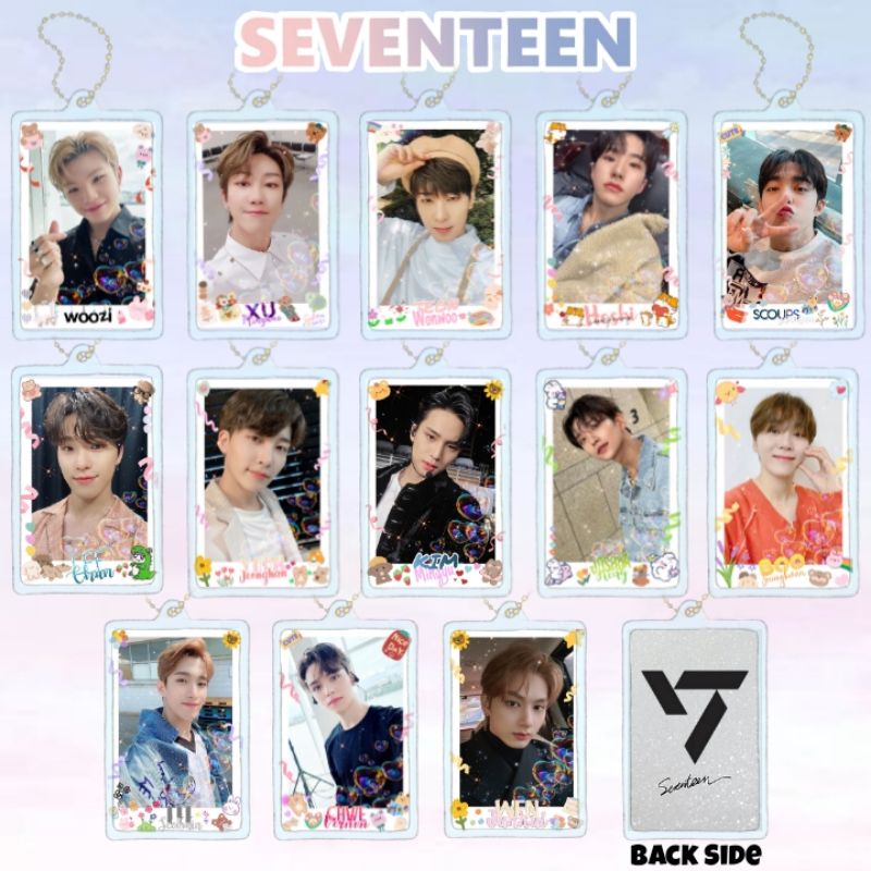 Seventeen Selca Acrylic Clear Keychain Gantungan Kunci Akrilik