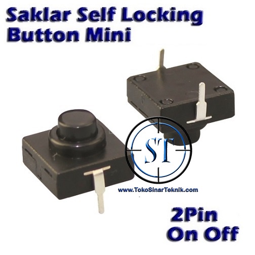 Switch Senter Mini Persegi Kotak 12x12mm 2 Kaki 2 Pin Saklar Kecil Push On Of Self-locking BA-121D