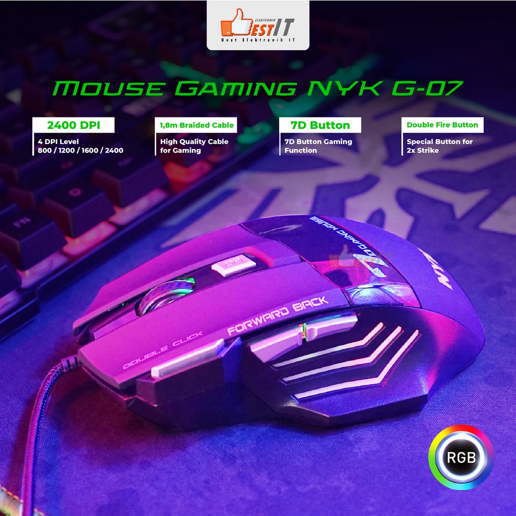 Mouse Gaming Usb PC Laptop Komputer NYK G07