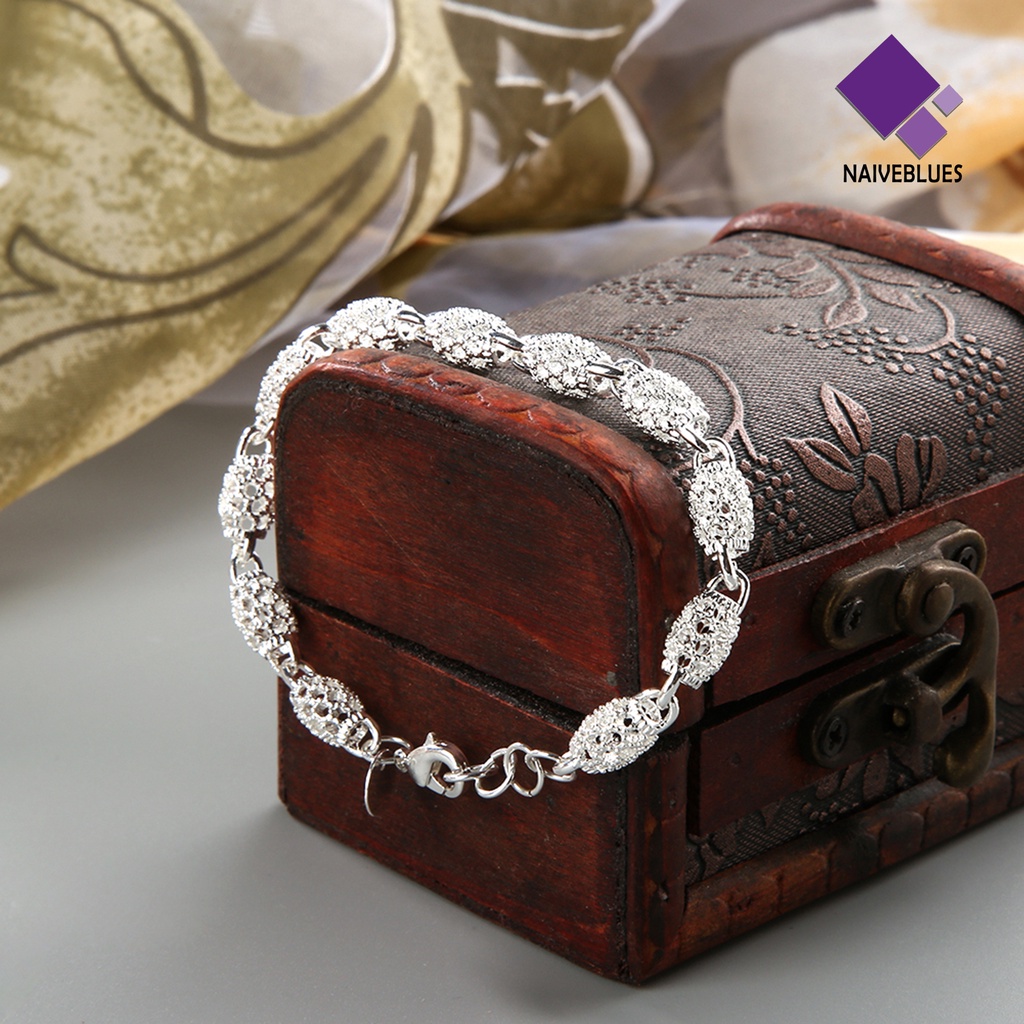 Gelang Rantai Bola Hollow Warna Silver Anti Karat Untuk Wanita