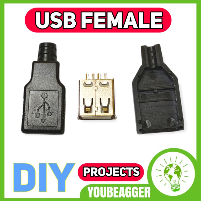 USB FEMALE KONEKTOR untuk DIY PROJECTS