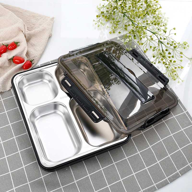 Perlengkapan Bekal Sekolah Kuliah Kerja Kotak Tempat Wadah Makan Nasi Bento Stainless Steel Lunch Bo