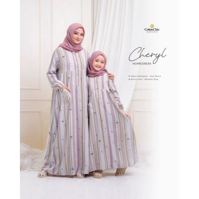 Homedress Premium Cheryl by Cotton Chic|Homedress Mewah|Homedress Couple|Homedress Muslimah|Homedres