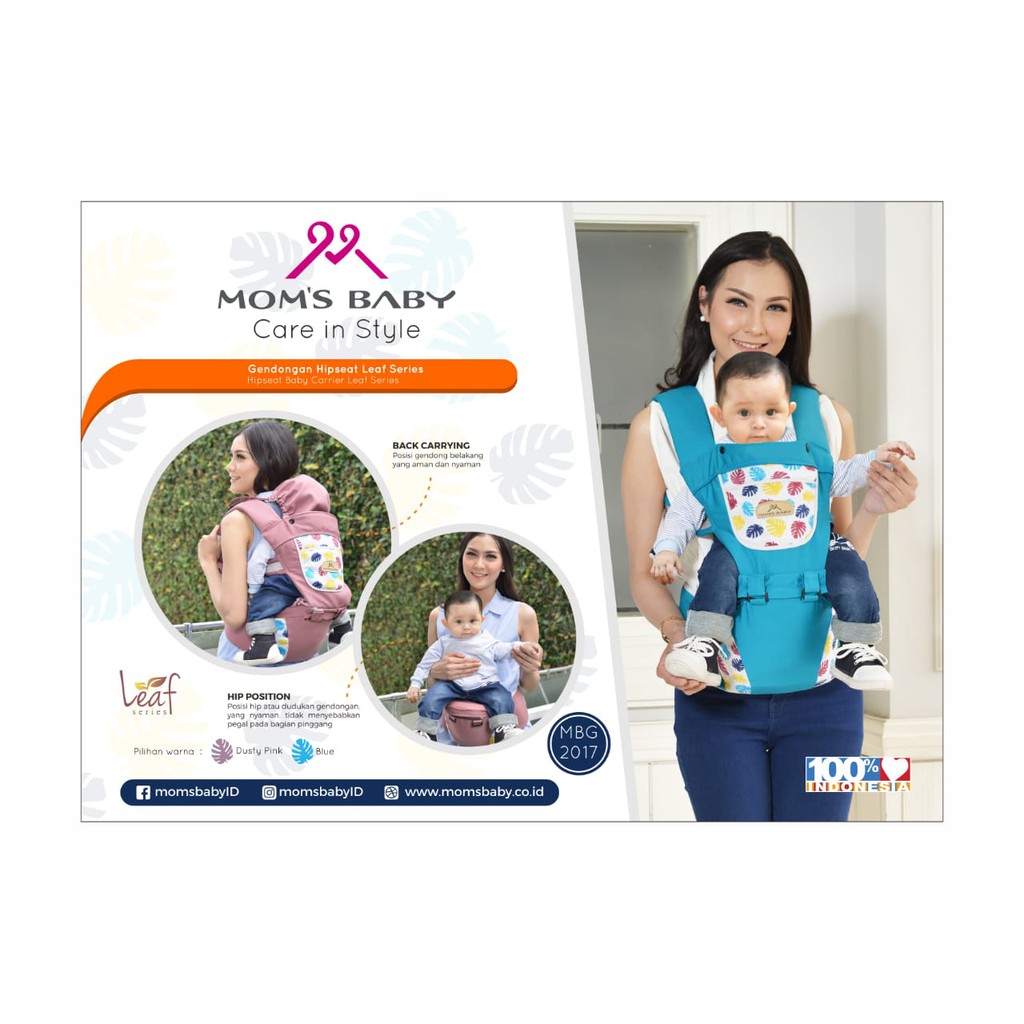 Gendongan Bayi Hipseat Leaf Series Moms Baby