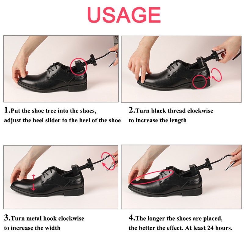 Alat Perawatan Sepatu, Sesuaikan Ukuran Sepatu Kebesaran, Adjustable Shoe Tree Stretcher Expander Bahan Plastik untuk Size 35-47