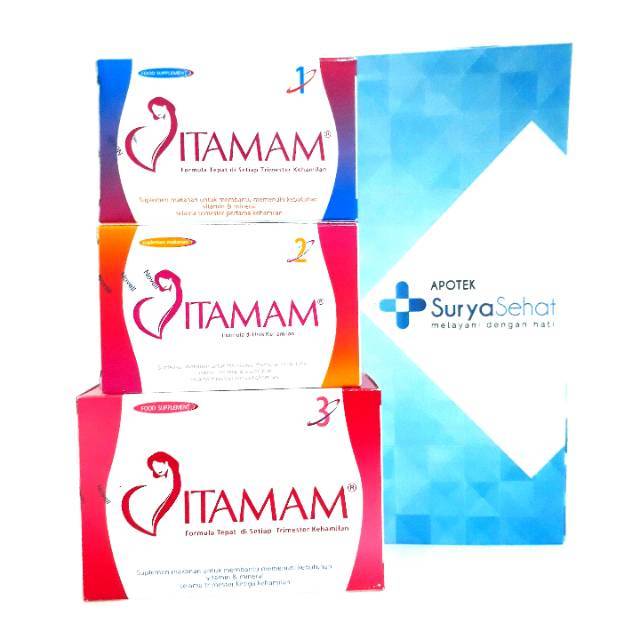 Vitamam 1 / Vitamam 2 / Vitamam 3 Vitamin kehamilan per Box