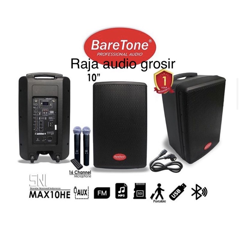 baretone max 10 he . speaker portable 10 inch baretone max 10 he