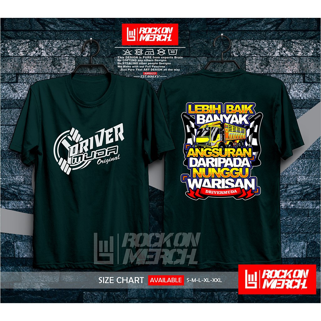 (NEW)  Kaos Baju Mobil FUSO Driver Muda Original Banyak Angsuran Kaos Driver Truk Canter -Rock On