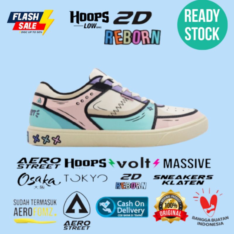 Aerostreet Hoops Low 2D Reborn - Sepatu Sneakers casual Sport Aero