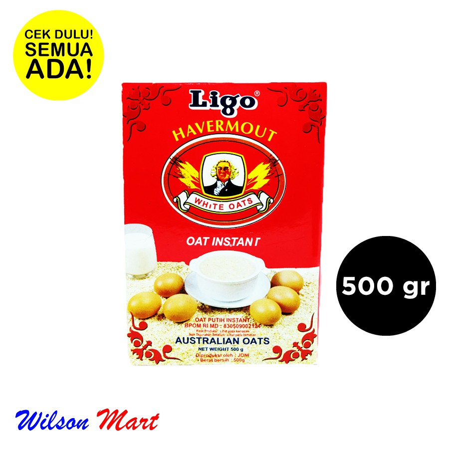 

LIGO HAVERMOUT INSTANT OATMEAL AUSTRALIAN WHITE OATS 500 GRAM MERAH