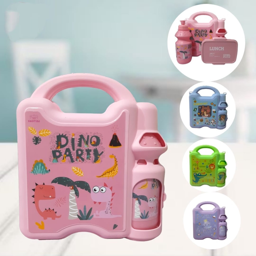 Lunch Box Set 2in1 Tempat Makan &amp; Botol Minum Karakter