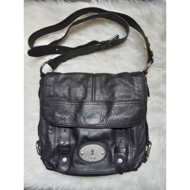 SOLD tas Preloved Fossil Maddox Black Crossbody