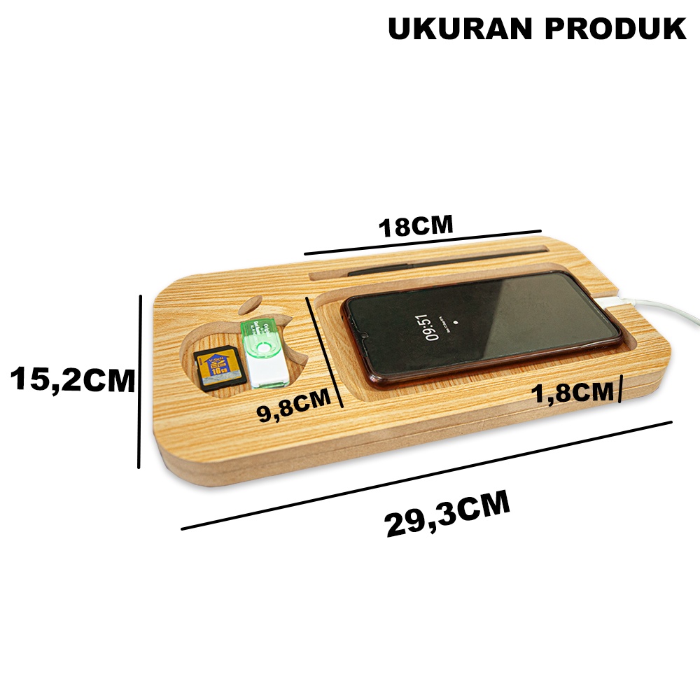 Organizer Meja Kantor Android Tatakan Alas Handphone Bahan MDF - CR012