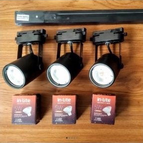 promo paket lampu rel inlite 5w rel 1.5m