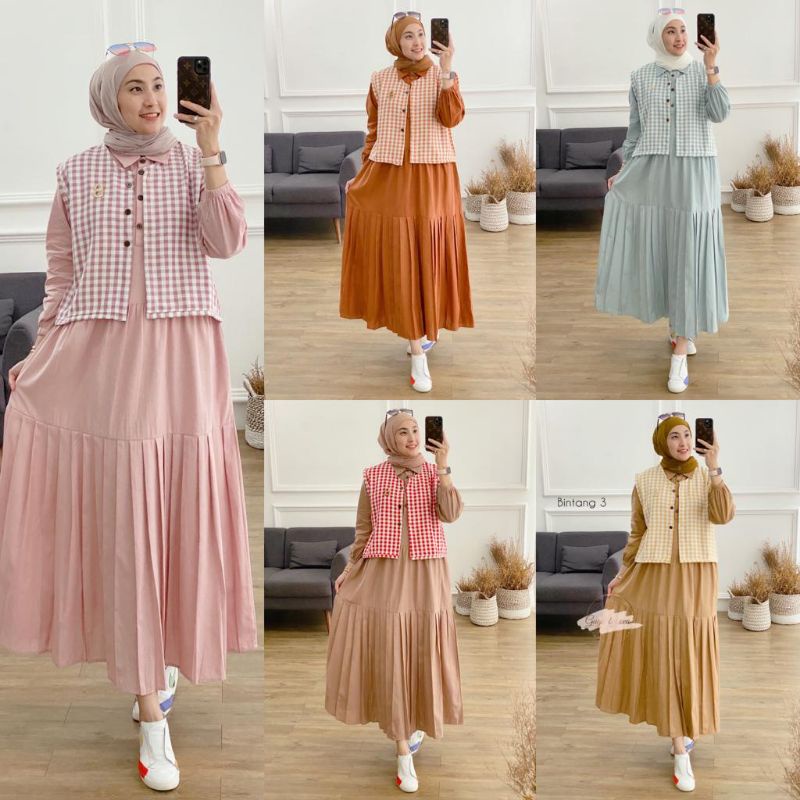 SALE MIDI DRESS BINTANG 3 GAGIL ORIGINAL/MIDI DRESS GAGIL BY OVA ORIGINAL /GAGIL BY OVA /DRESS GAGIL