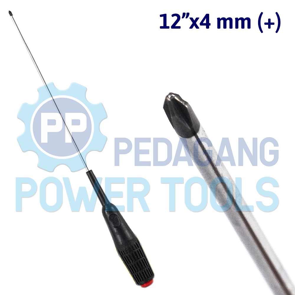 MUGEN OBENG PLUS 12&quot; INCH X 4 MM GAGANG KARET KEMBANG SCREWDRIVER