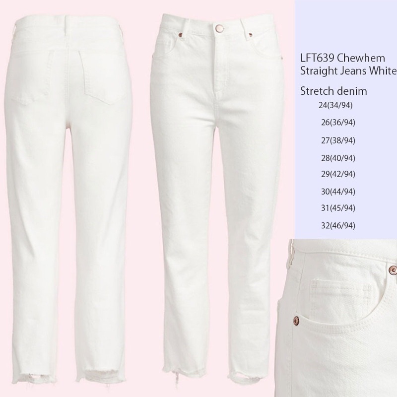 lovemecorner LOFT CHEWHEM STRAIGHT JEANS WHITE CELANA PANJANG WANITA PUTIH JEANS BAHAN TEBEL STRETCH