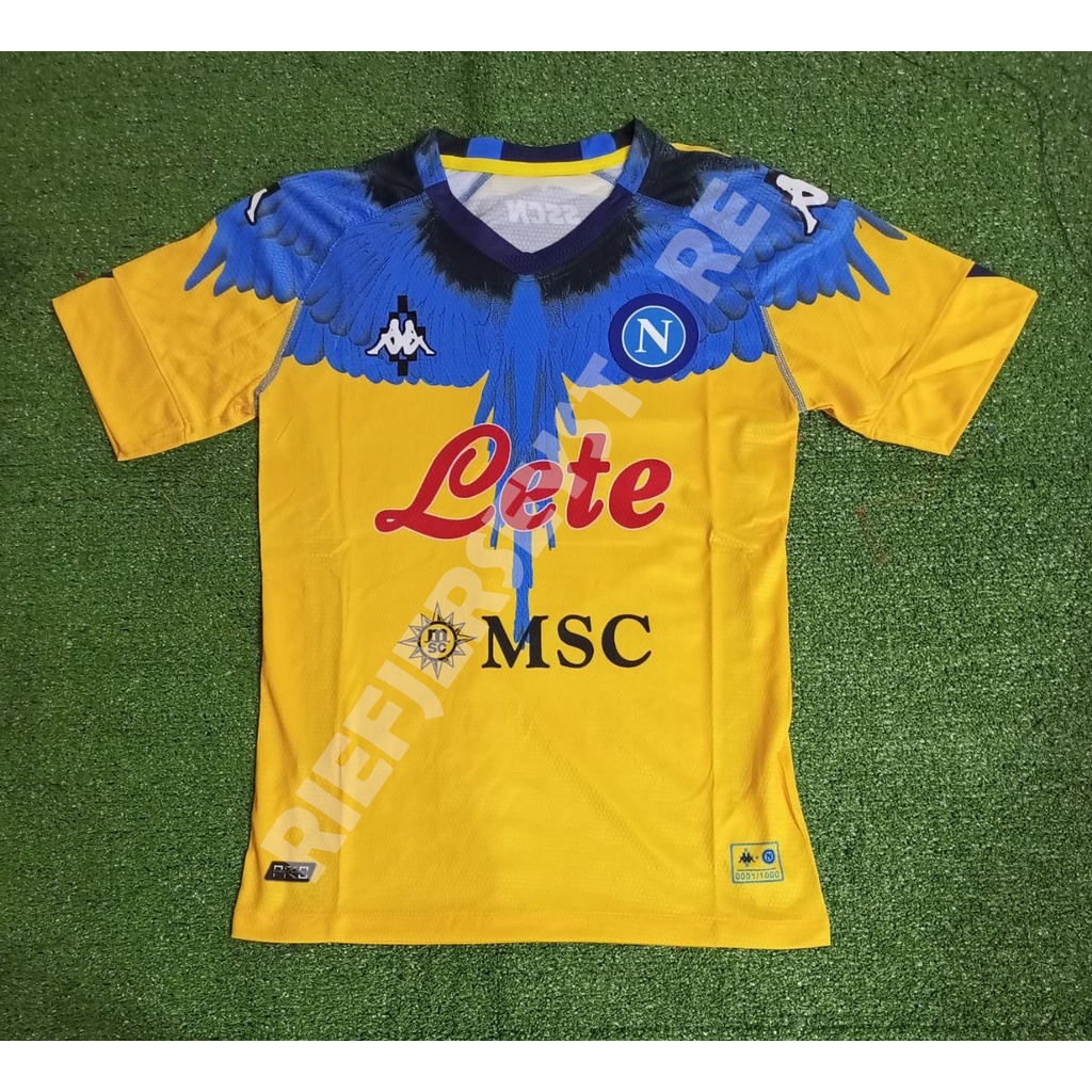 JERSEY PLAYER ISSUE NAPOLI EAGLE YELLOW 2021 2022 HIGH QUALITY
