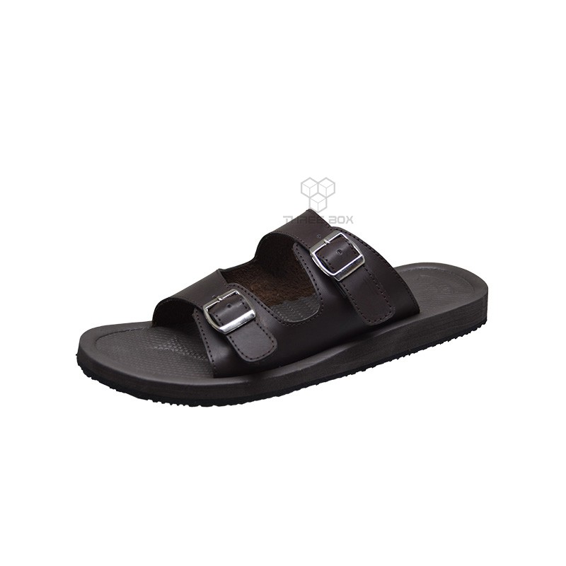 THREE BOX - Sandal Selop Octan Casual Ringan Unisex Brown ORIGINAL