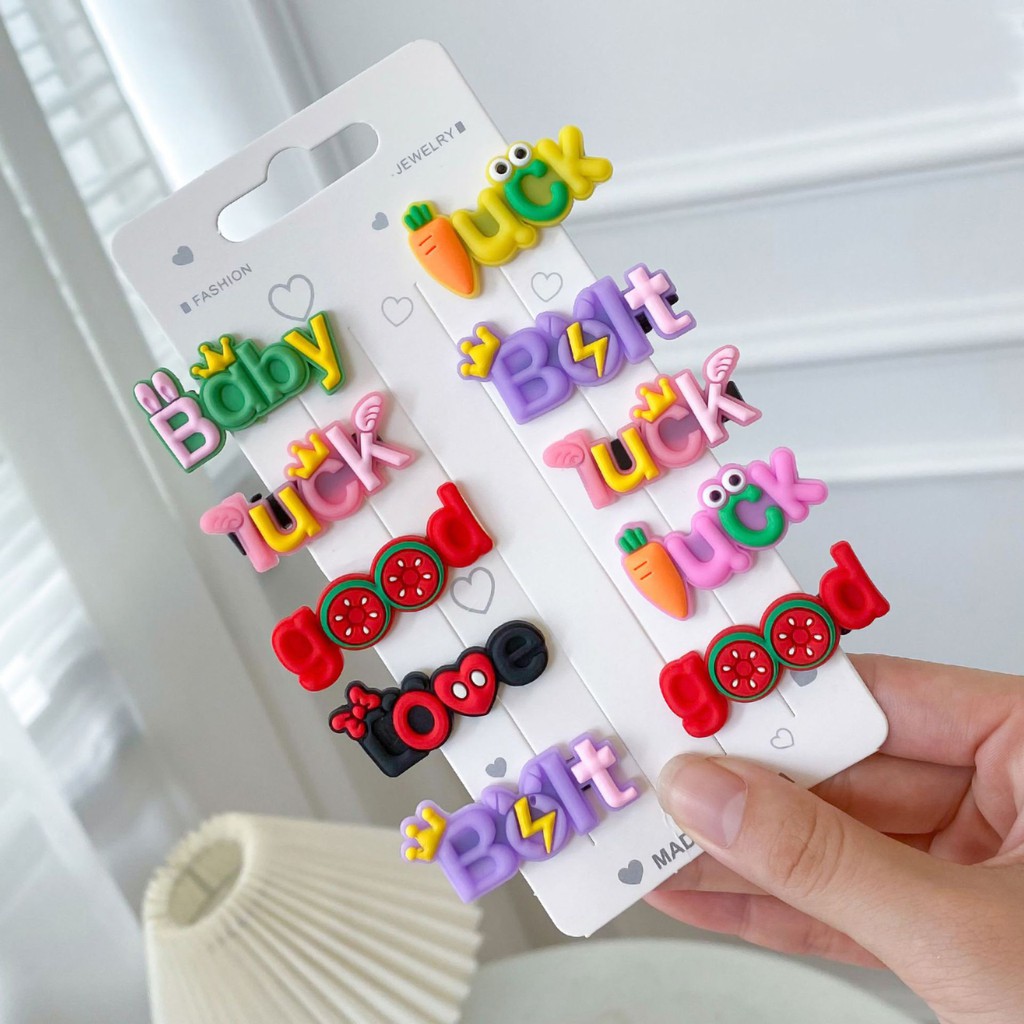 ED - 10PCS / SET JEPIT RAMBUT ANAK SET TERMURAH / JEPITAN RAMBUT ANAK MOTIF KARAKTER KARTUN-JPT - LUCK