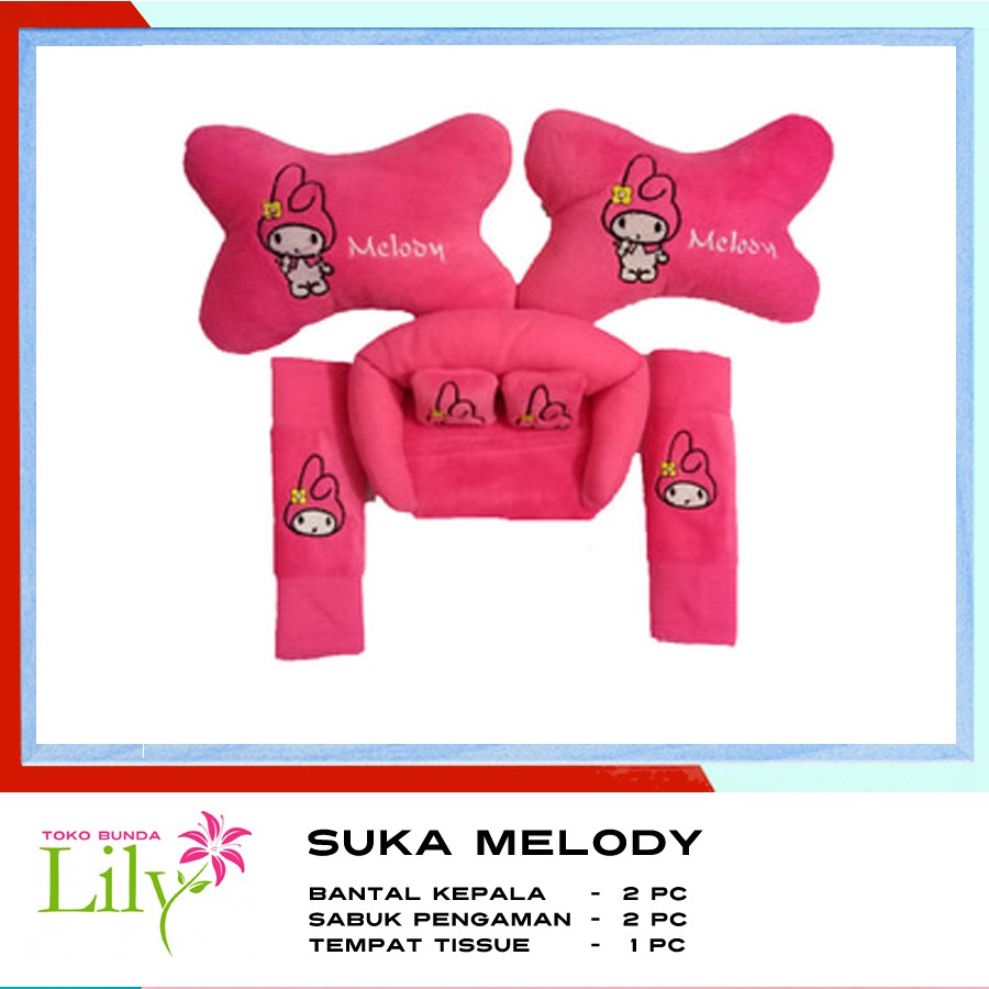 Bantal Mobil Melody Aksesoris Mobil 3in1 Bantal Melody